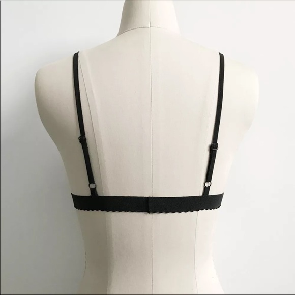 BLK LACE BRALETTE W/EMBROIDERY ROSES! - Picture 8 of 13